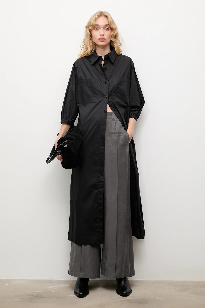 Answear.LAB rochie din bumbac culoarea negru