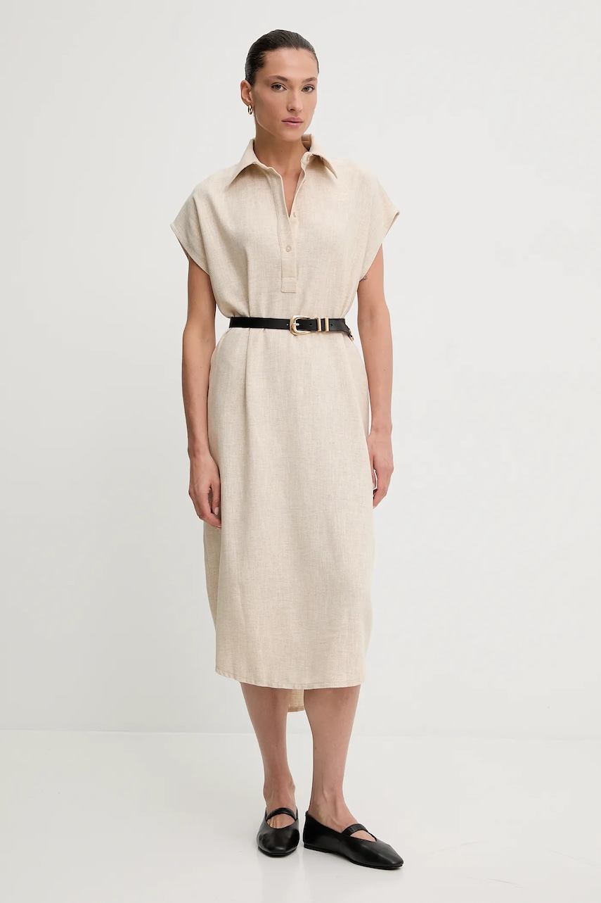 Answear.LAB rochie din in culoarea bej