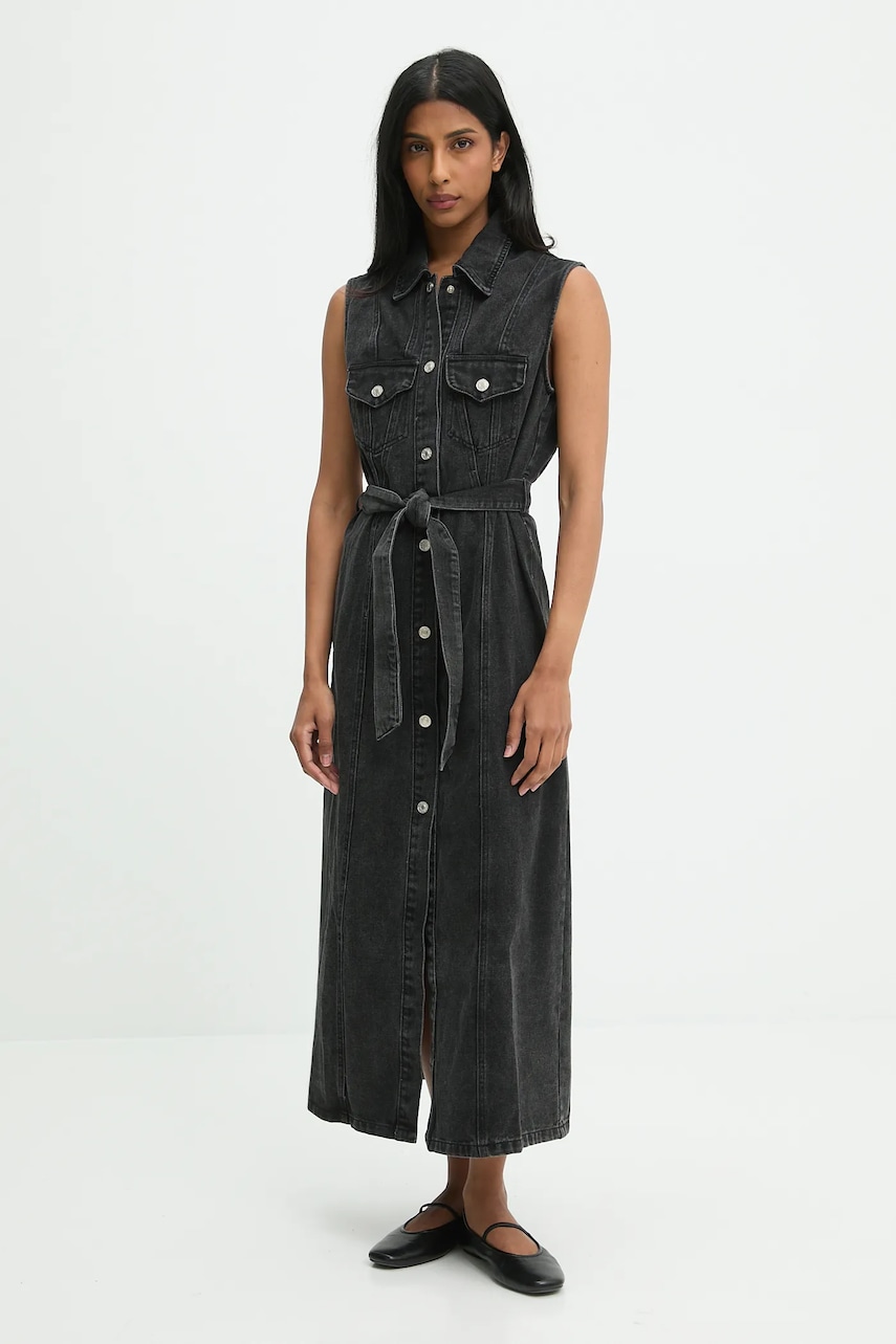 Answear.LAB rochie jeans culoarea negru