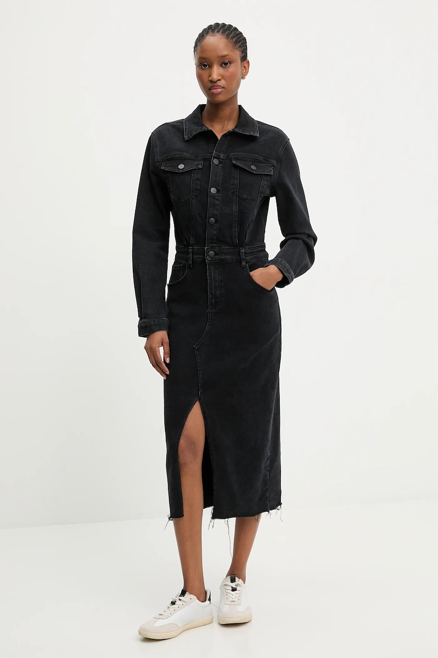 Answear.LAB rochie jeans culoarea negru