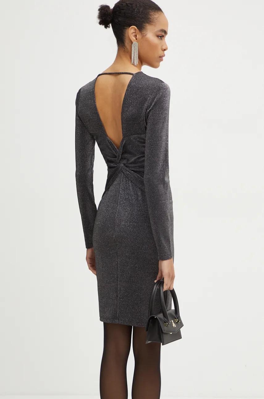Armani Exchange rochie culoarea argintiu