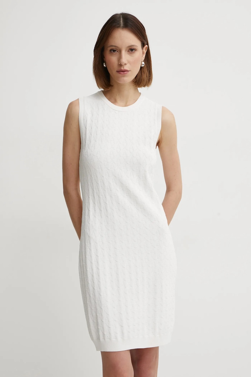 Armani Exchange rochie culoarea bej