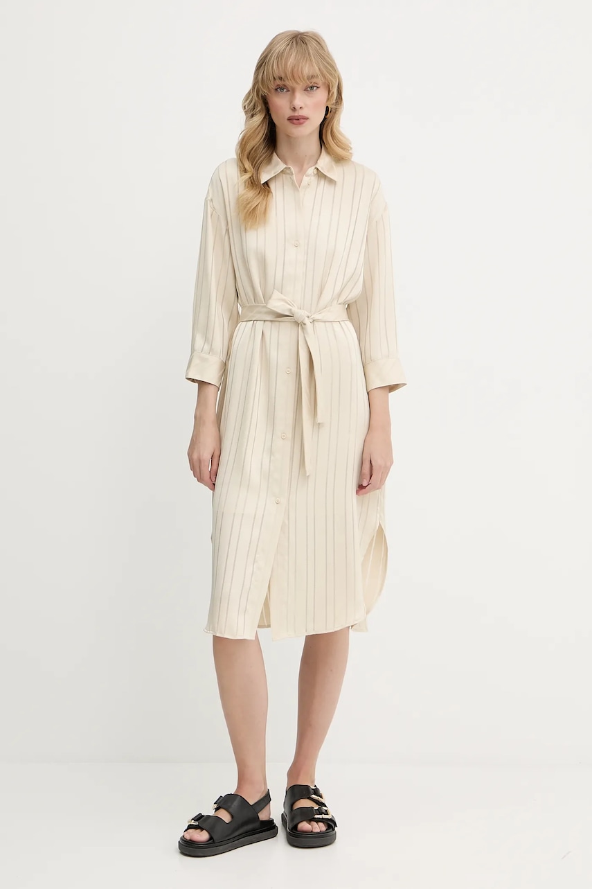 Armani Exchange rochie culoarea bej