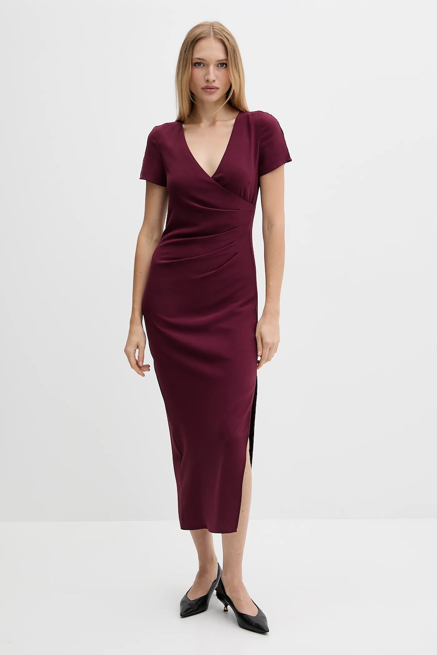 Armani Exchange rochie culoarea bordo
