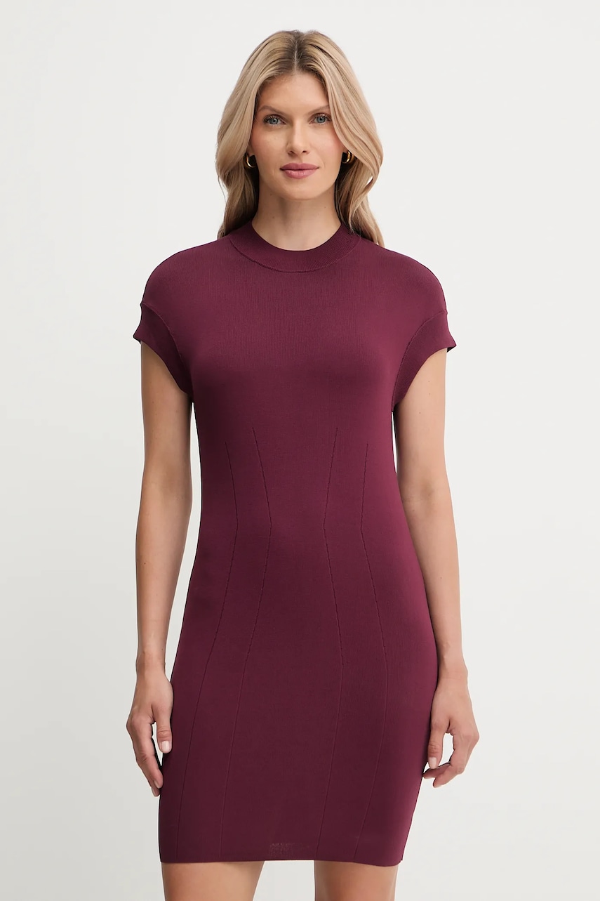 Armani Exchange rochie culoarea bordo