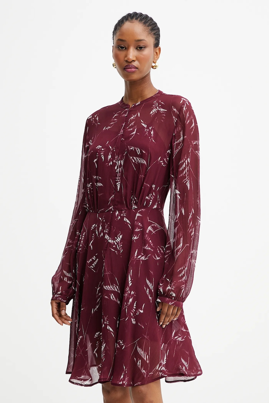 Armani Exchange rochie culoarea bordo