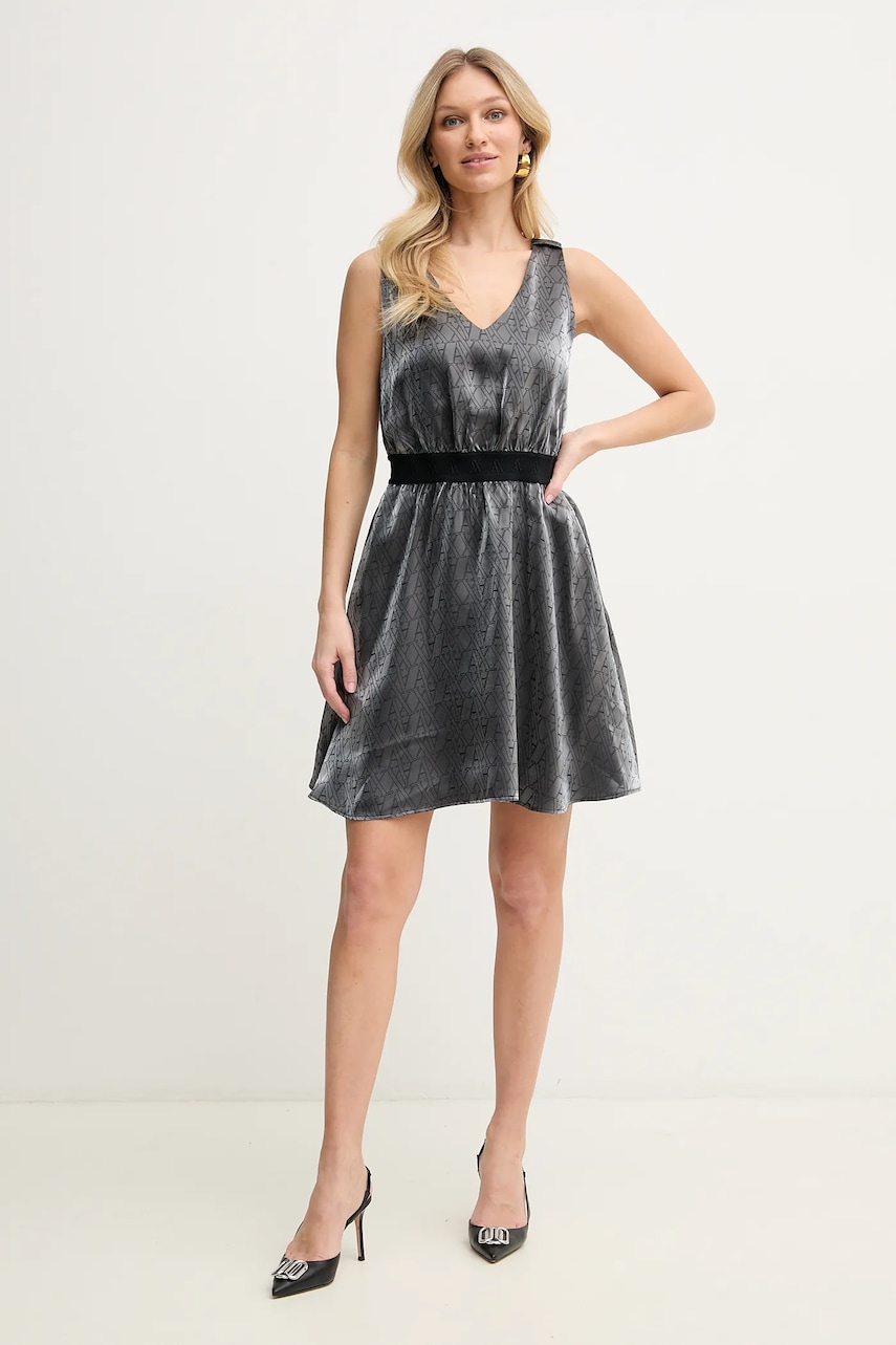 Armani Exchange rochie culoarea gri
