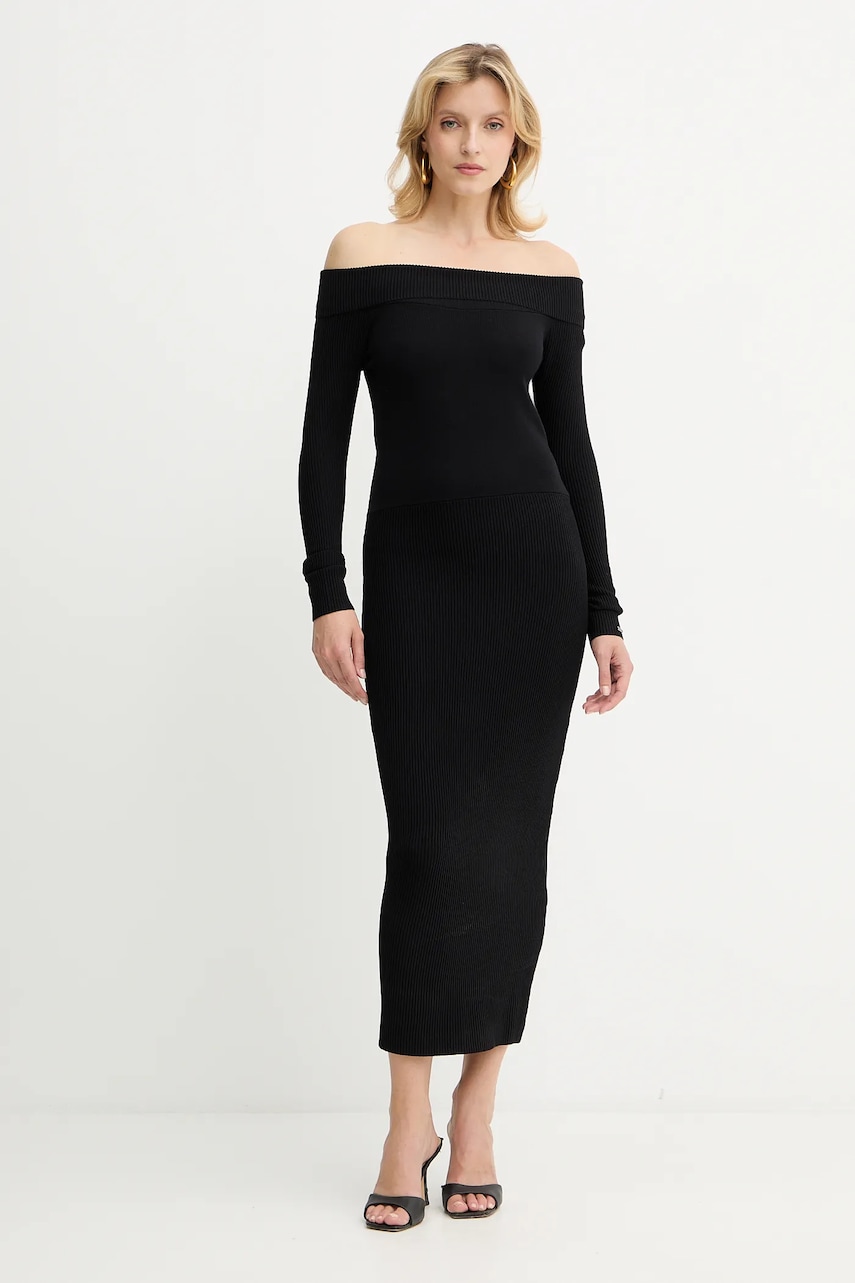 Armani Exchange rochie culoarea negru