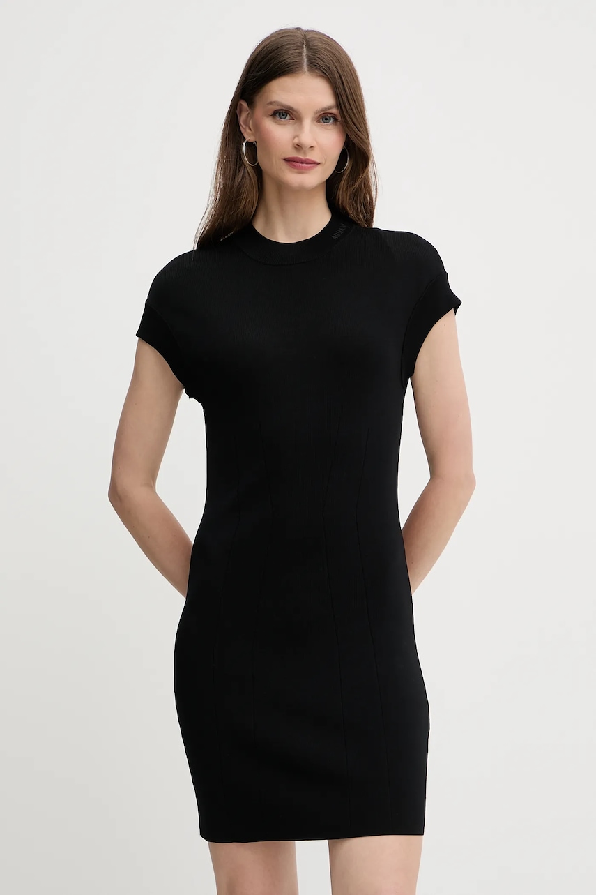 Armani Exchange rochie culoarea negru