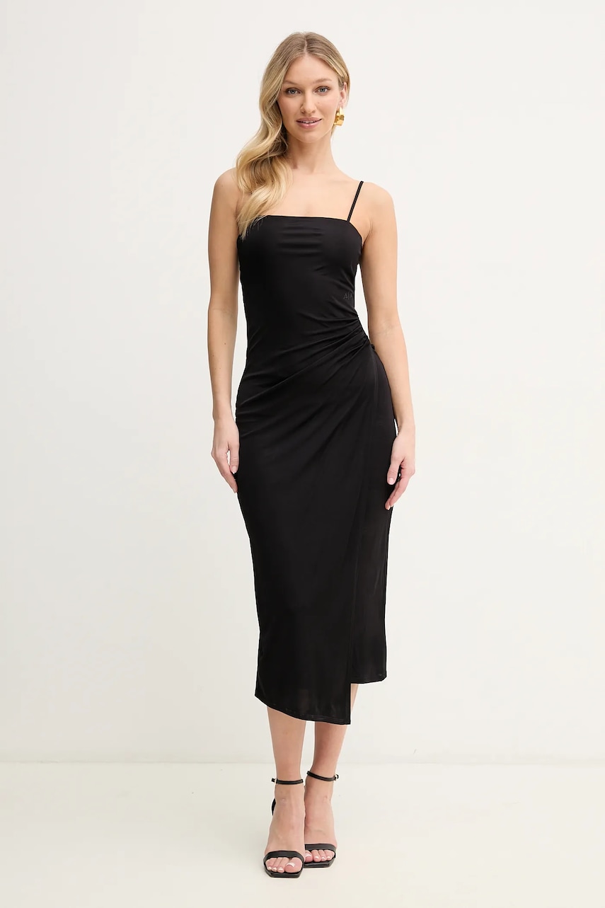 Armani Exchange rochie culoarea negru