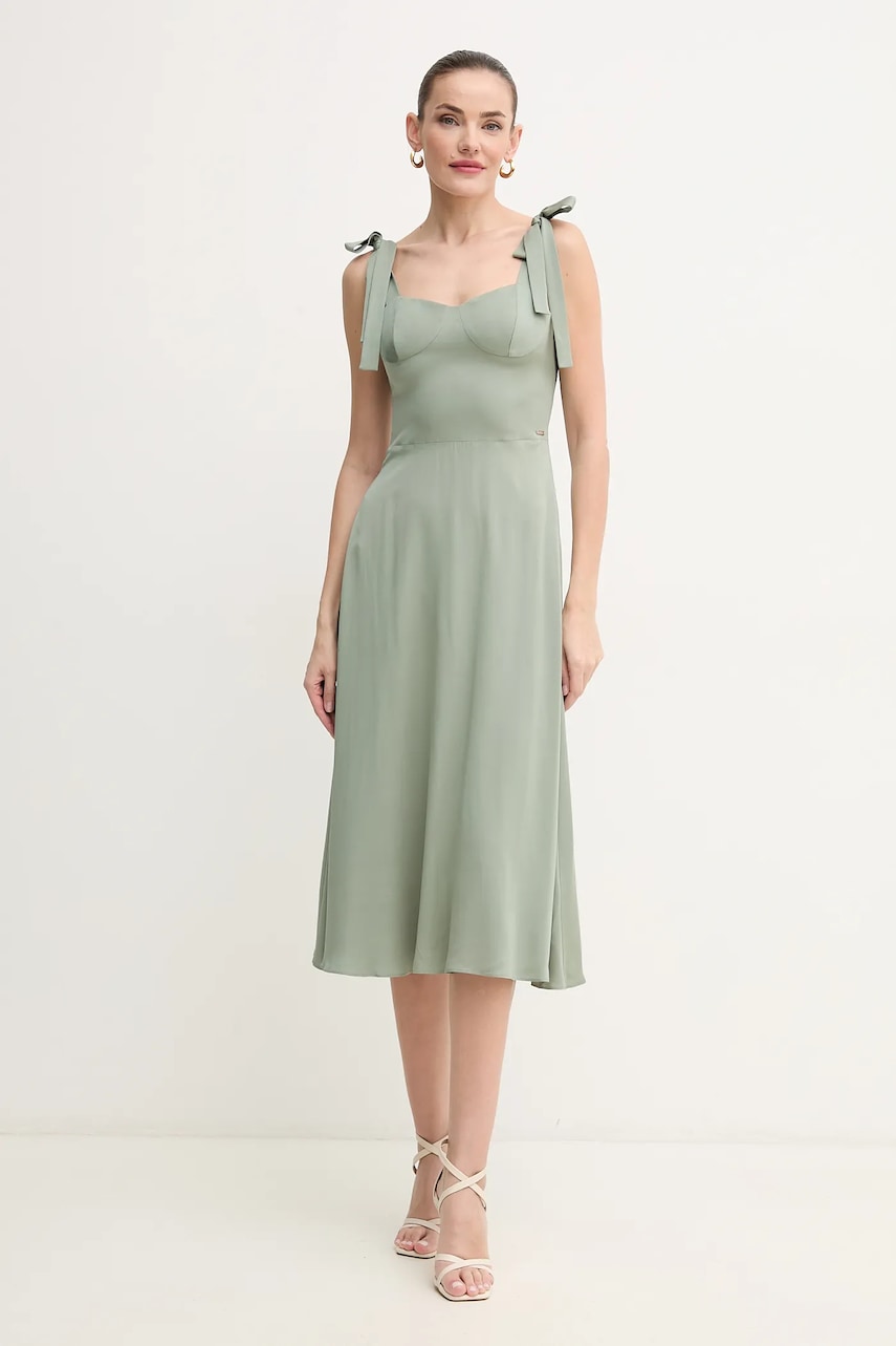 Armani Exchange rochie culoarea verde
