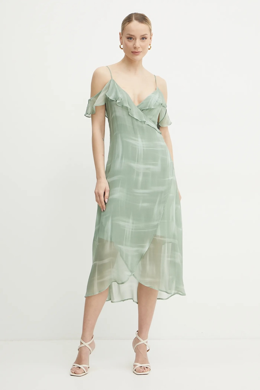 Armani Exchange rochie culoarea verde