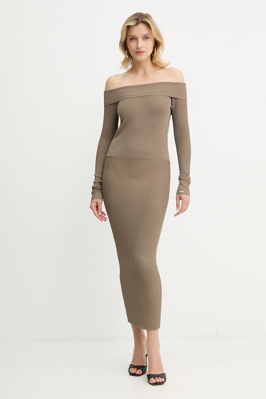 Armani Exchange rochie culoarea verde