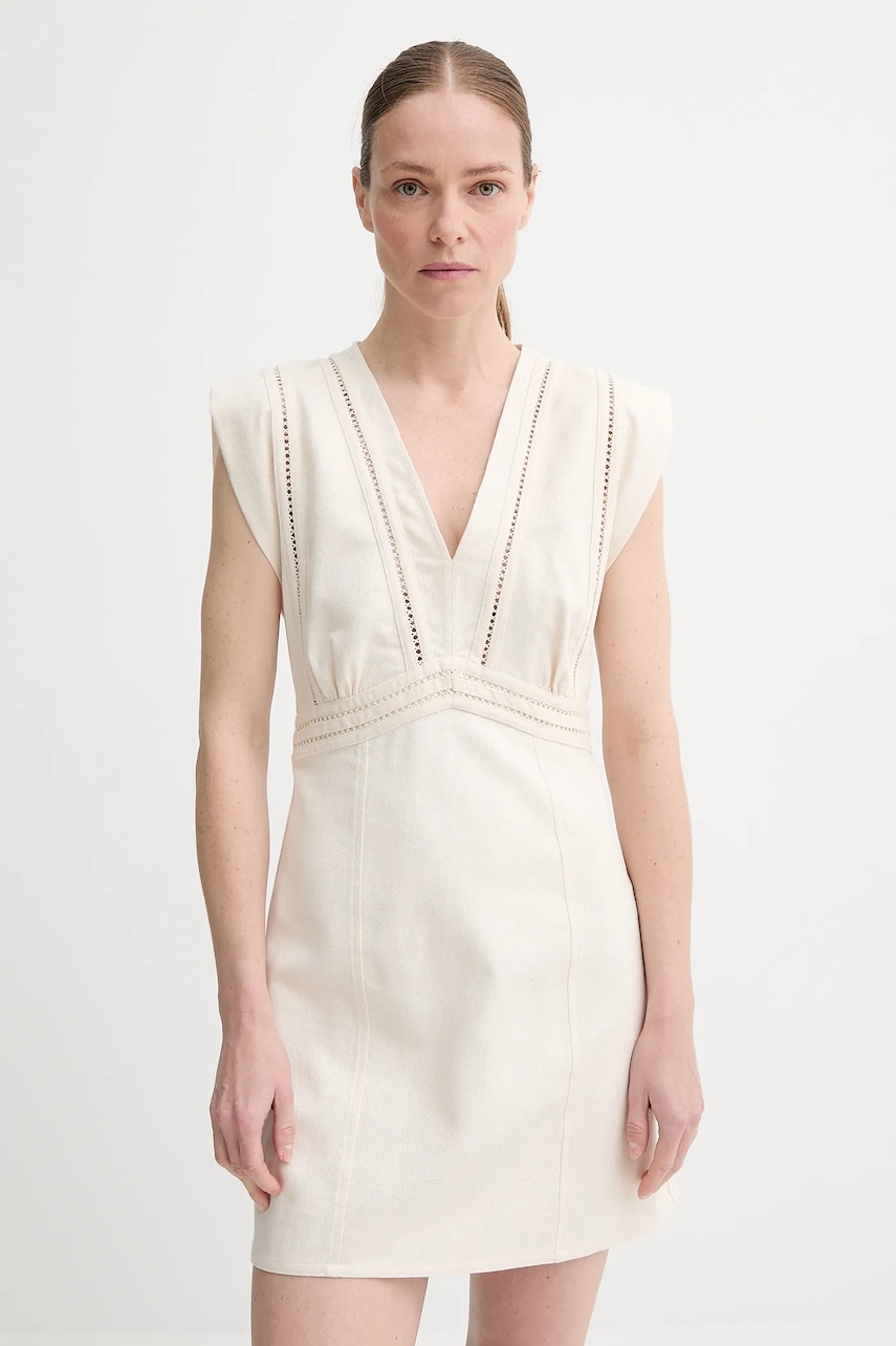 BA&SH rochie NARIA culoarea bej