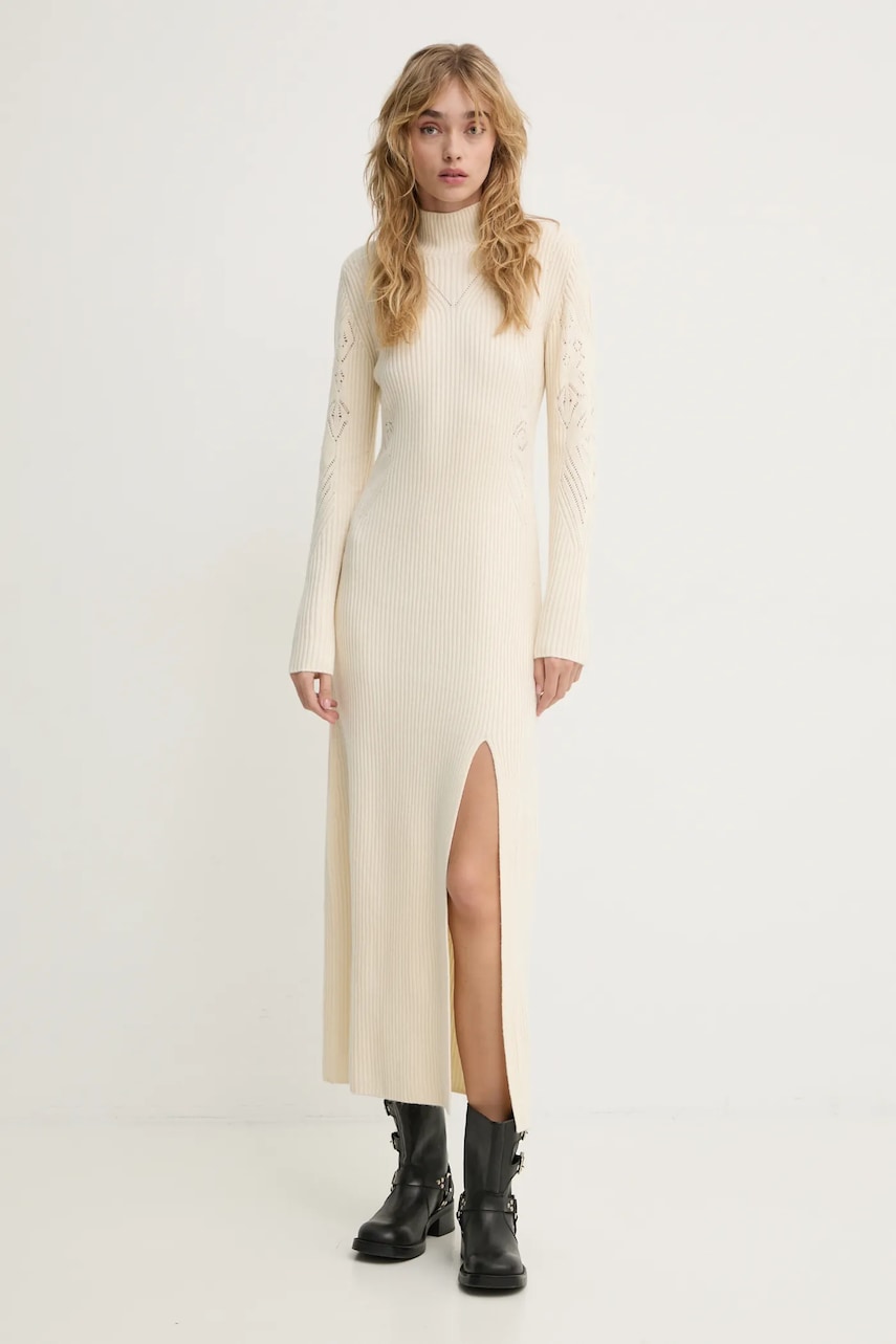 BA&SH rochie culoarea bej