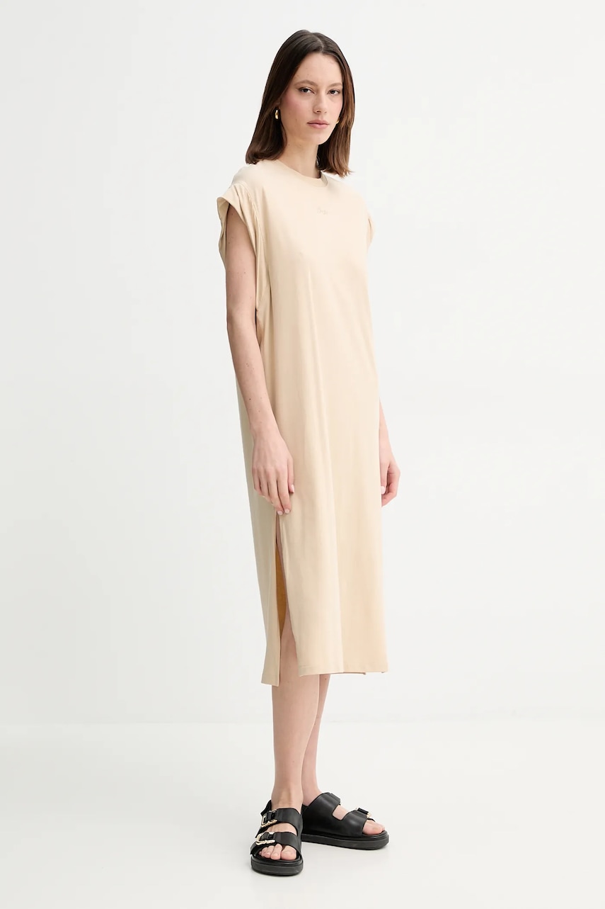 BOSS Orange rochie culoarea bej