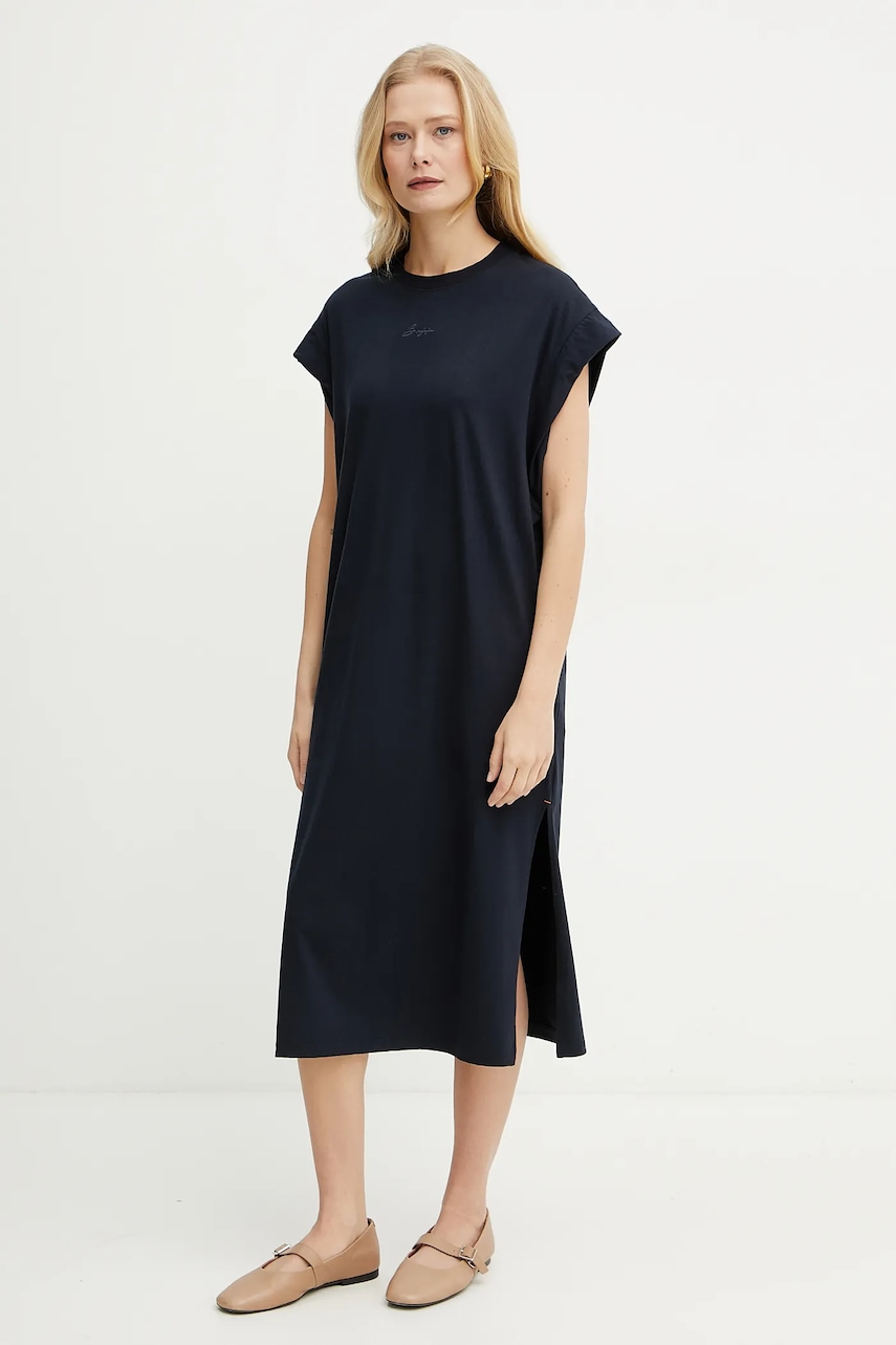 BOSS Orange rochie culoarea bleumarin