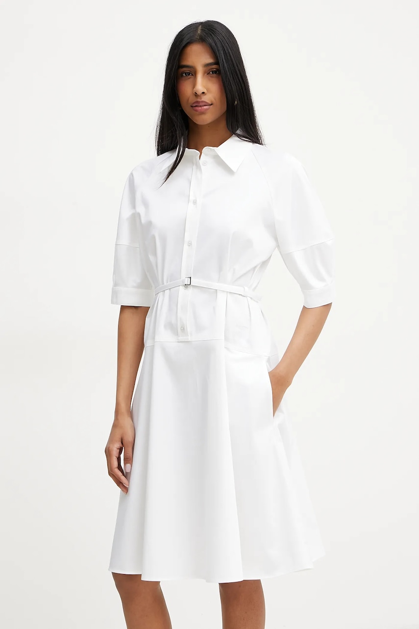 BOSS rochie culoarea alb