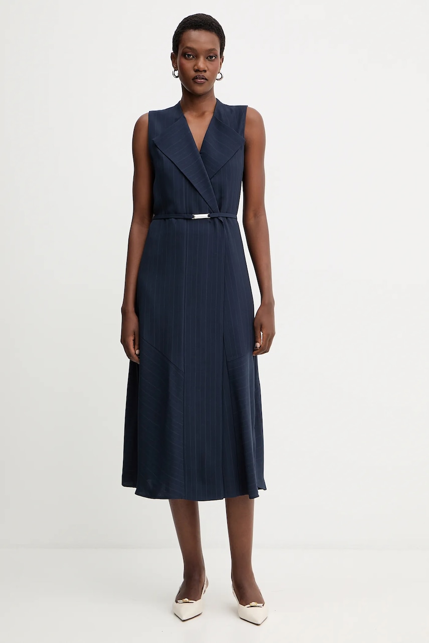 BOSS rochie culoarea albastru marin