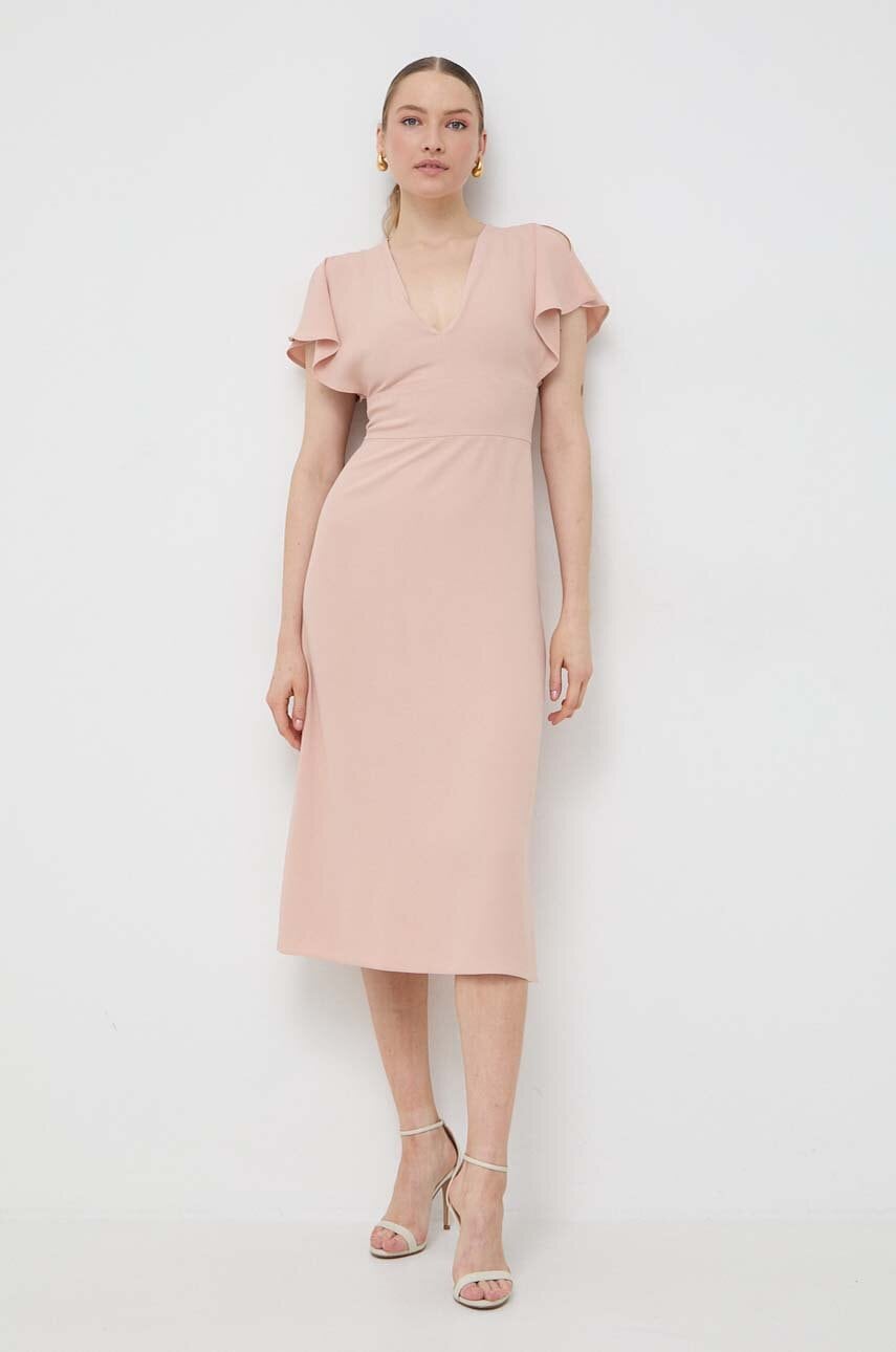 BOSS rochie culoarea bej