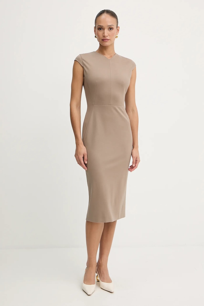 BOSS rochie culoarea bej