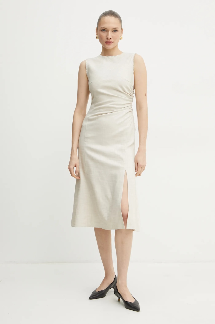 BOSS rochie culoarea bej