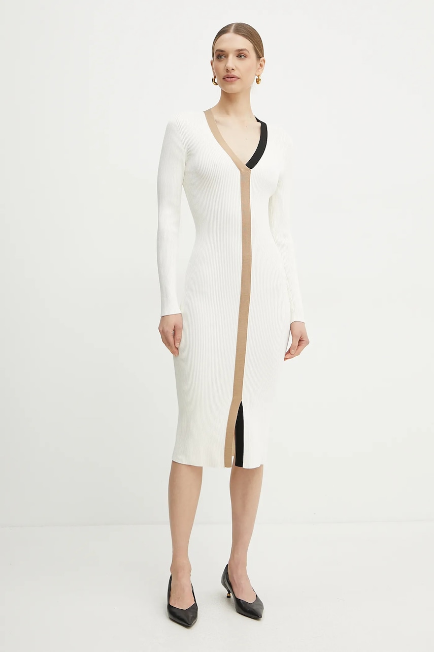 BOSS rochie culoarea bej