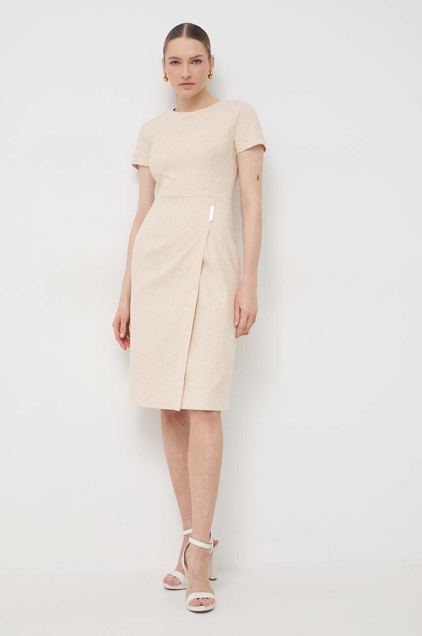 BOSS rochie culoarea bej