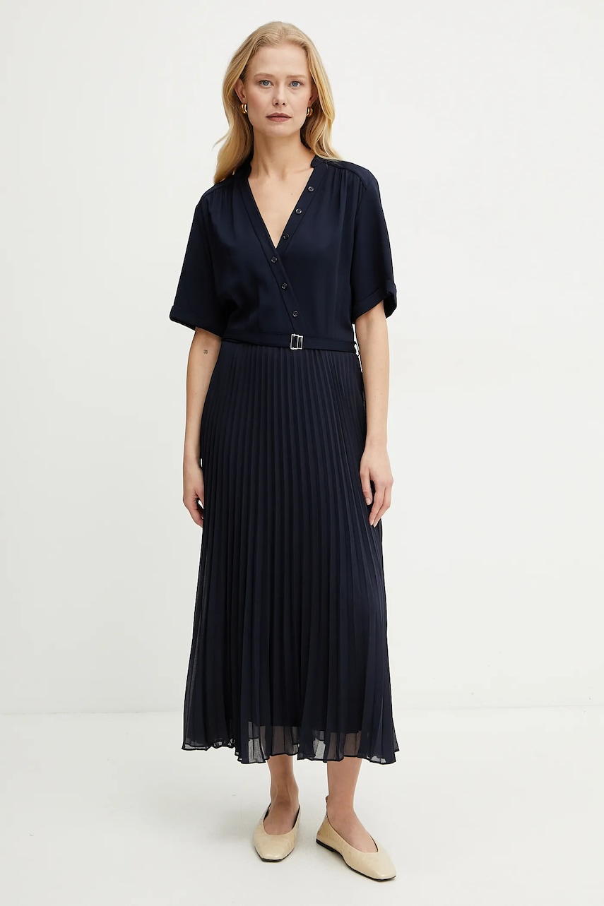 BOSS rochie culoarea bleumarin