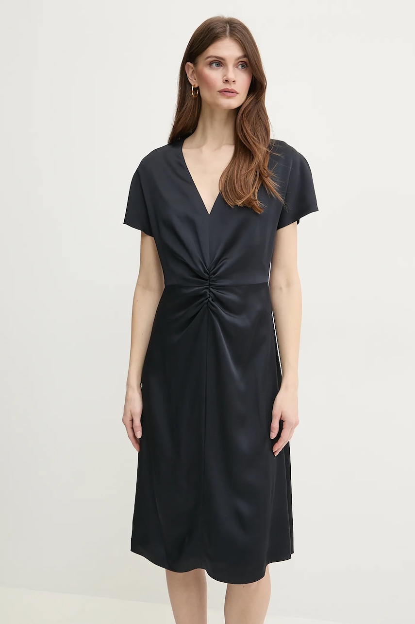 BOSS rochie culoarea bleumarin