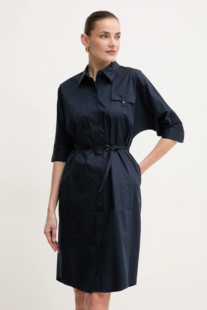 BOSS rochie culoarea bleumarin
