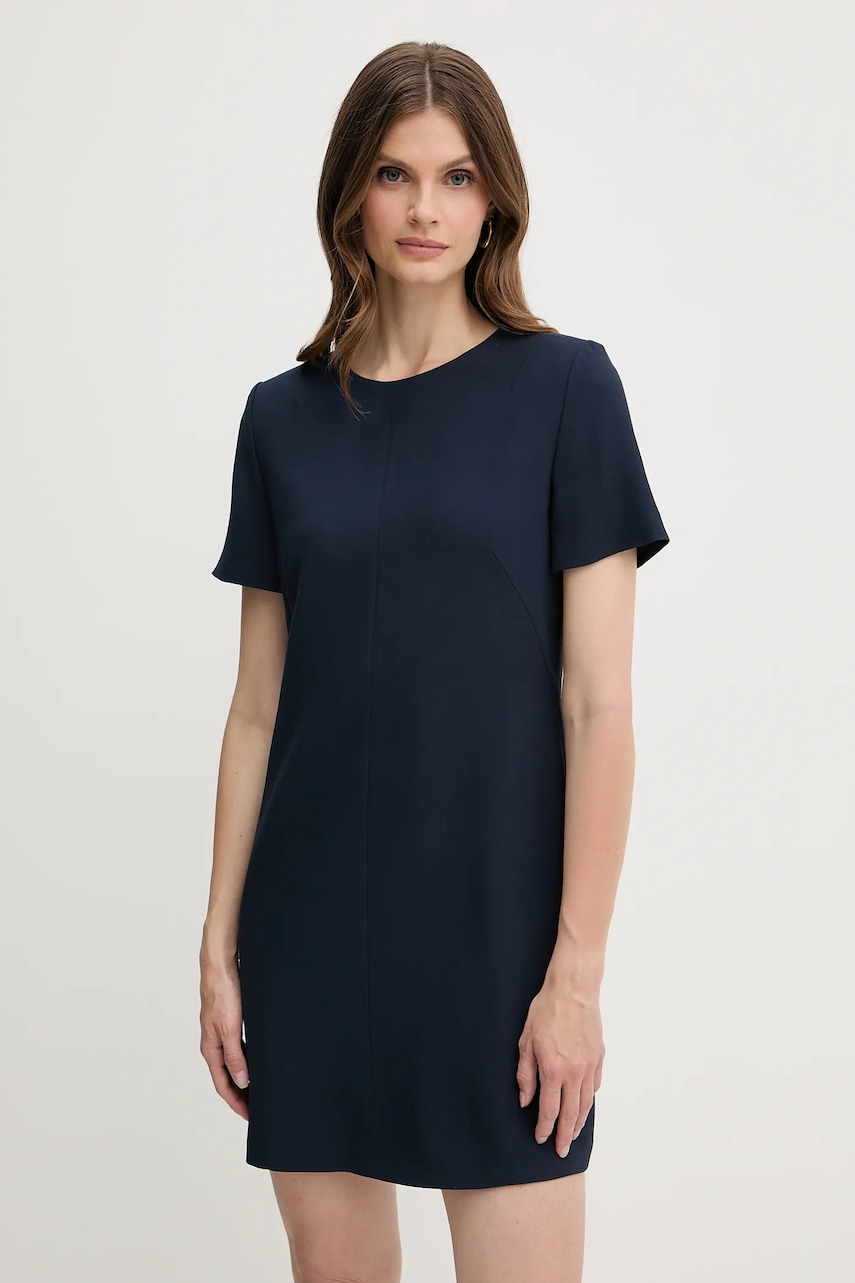 BOSS rochie culoarea bleumarin