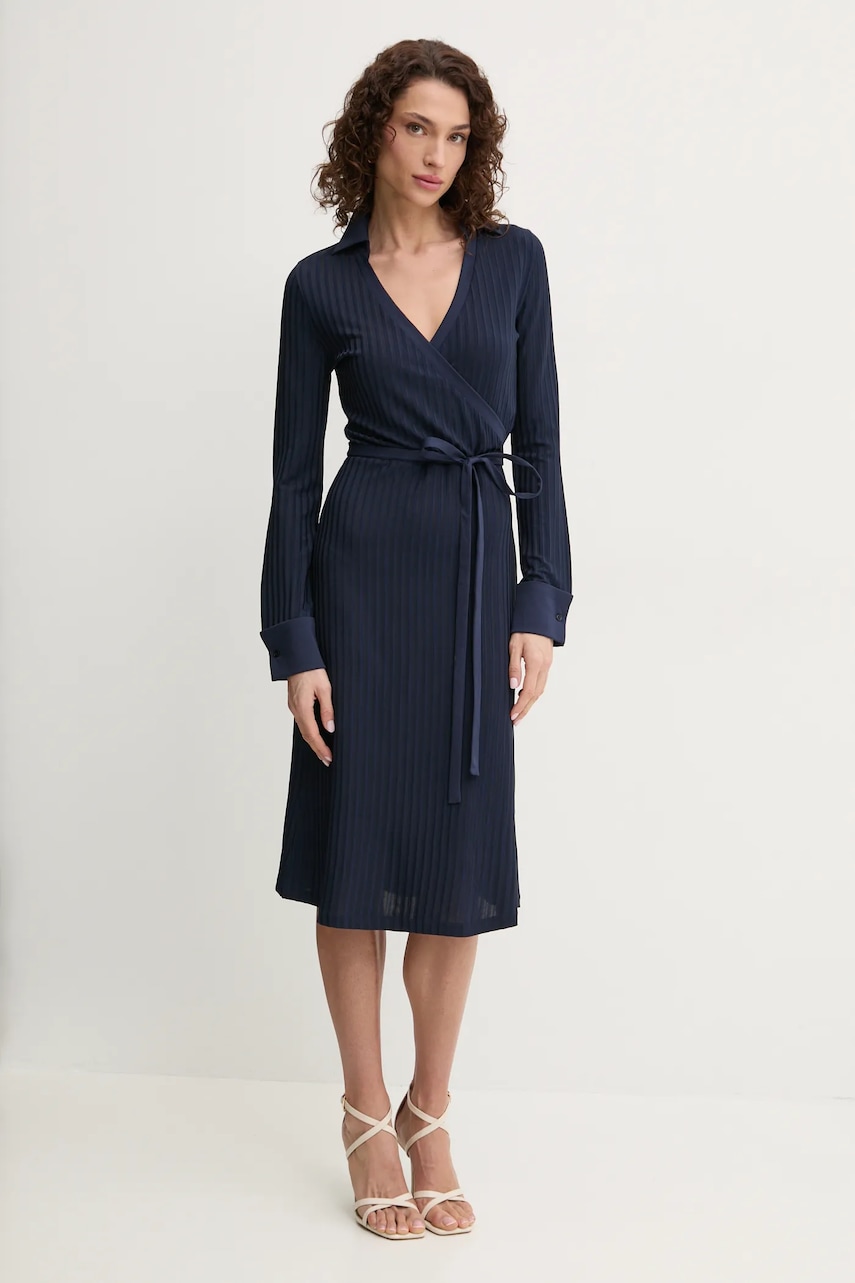 BOSS rochie culoarea bleumarin