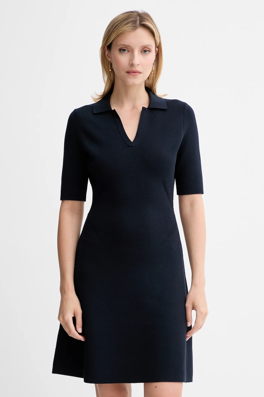BOSS rochie culoarea bleumarin