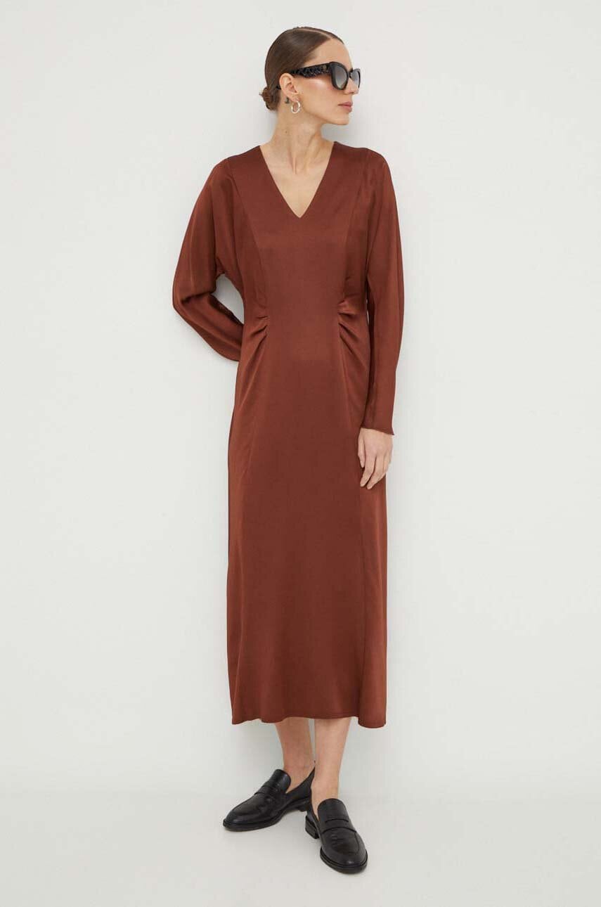 BOSS rochie culoarea maro