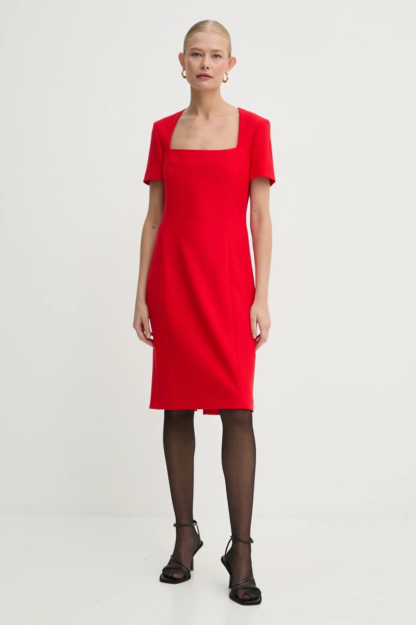 BOSS rochie culoarea rosu