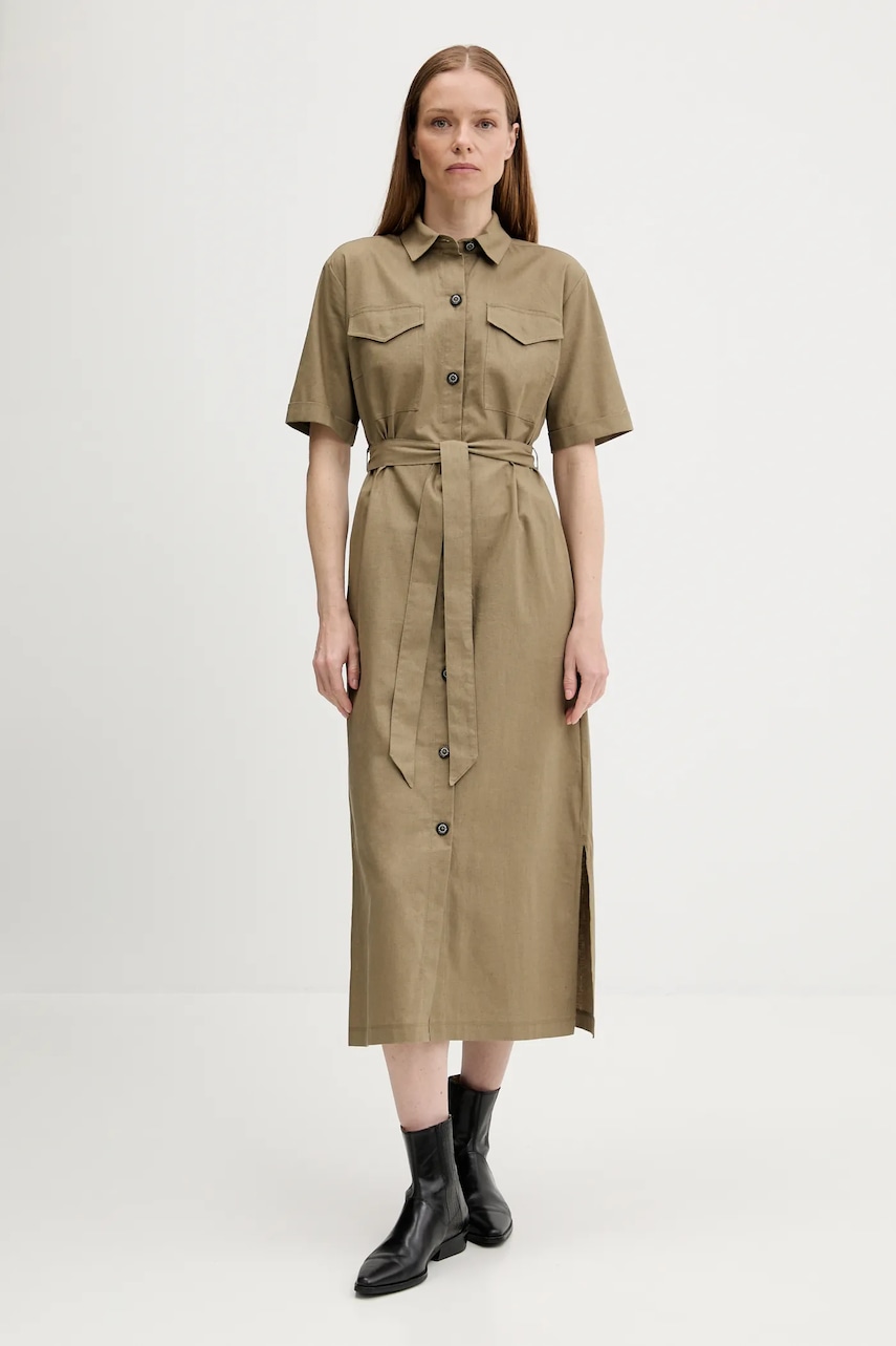 Barbour rochie din amestec de in NICOLE culoarea verde