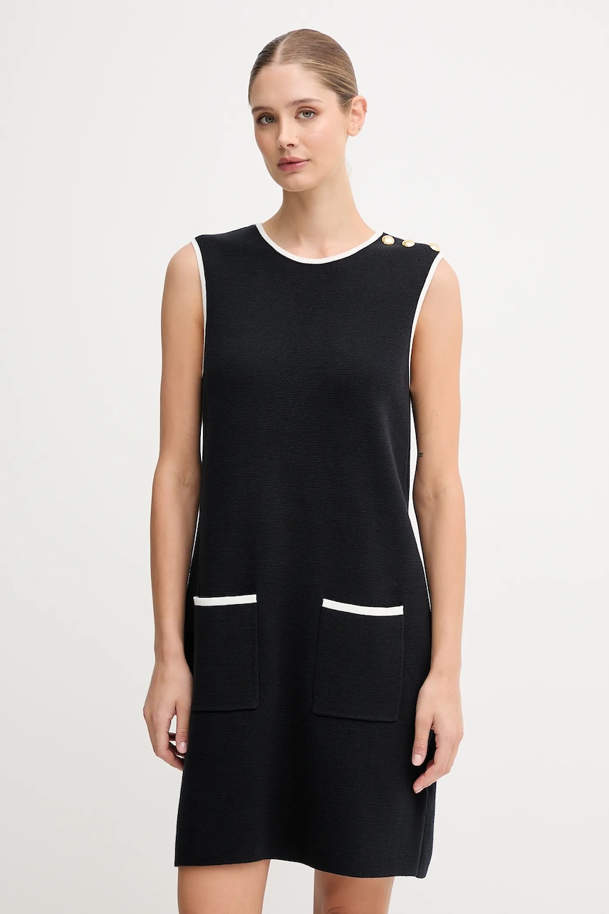 Barbour rochie din bumbac COLLEEN culoarea albastru marin