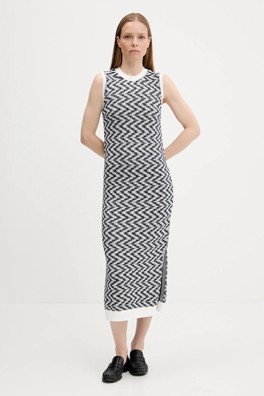 Barbour rochie din bumbac OLIVIA culoarea bleumarin