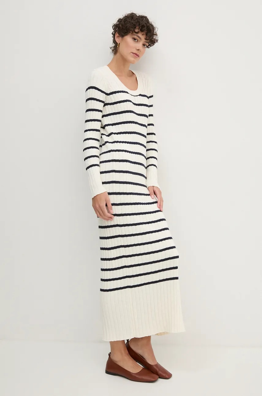 Barbour rochie din bumbac culoarea bej