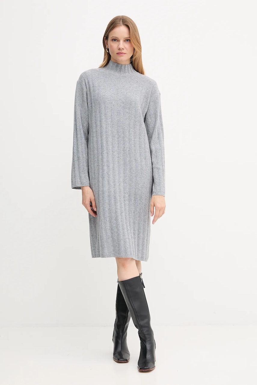 Barbour rochie din lână SOPHIA culoarea gri