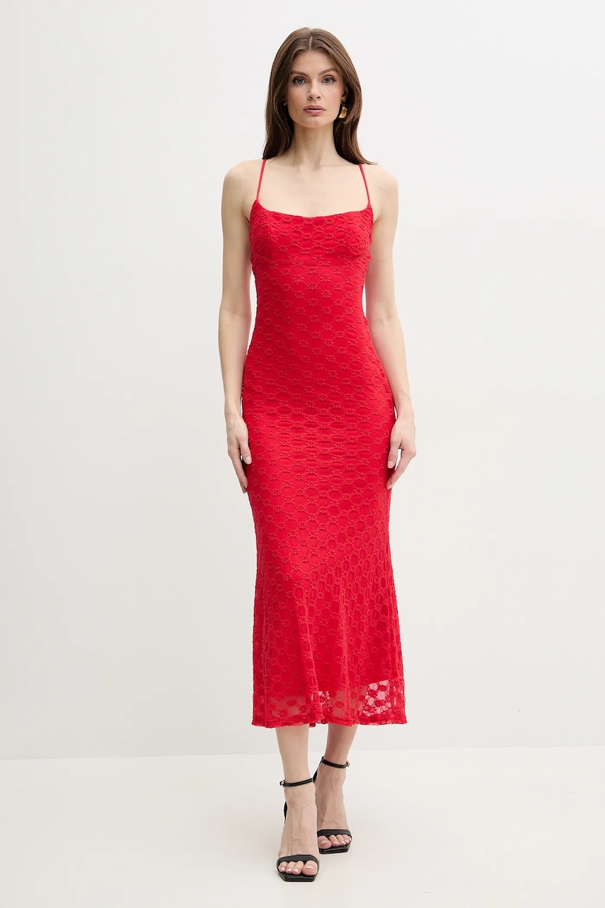 Bardot rochie ADONI culoarea rosu