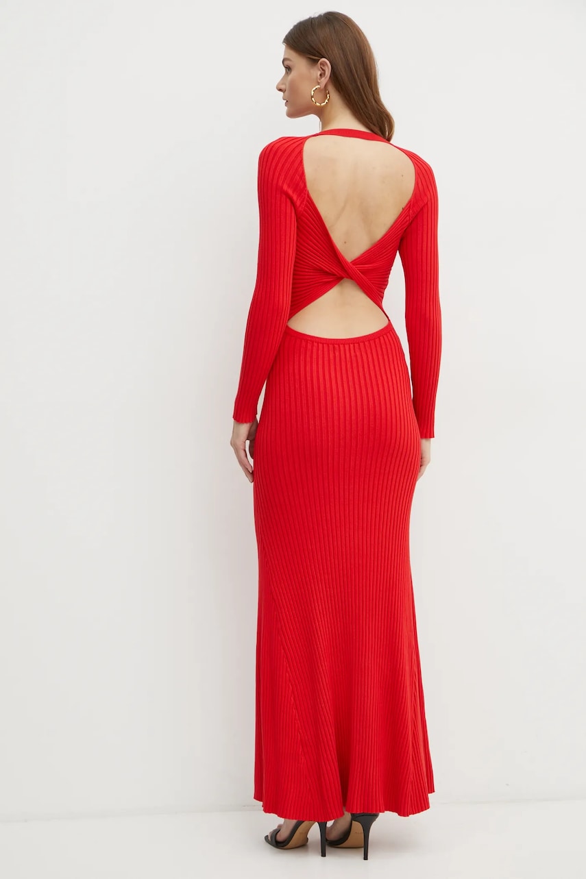 Bardot rochie AMARO culoarea rosu