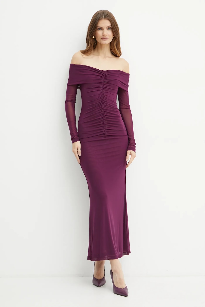 Bardot rochie ARTURA culoarea violet
