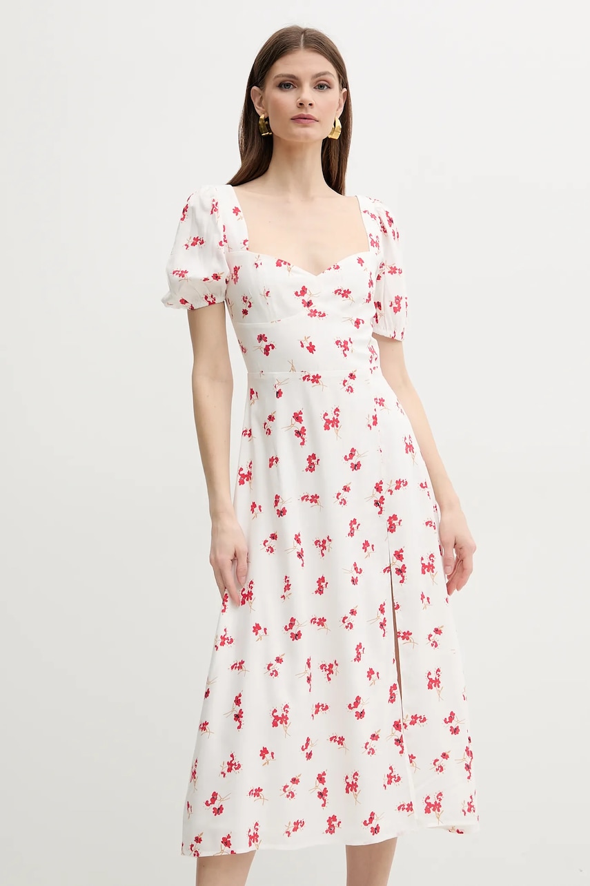 Bardot rochie GILLIAN culoarea alb