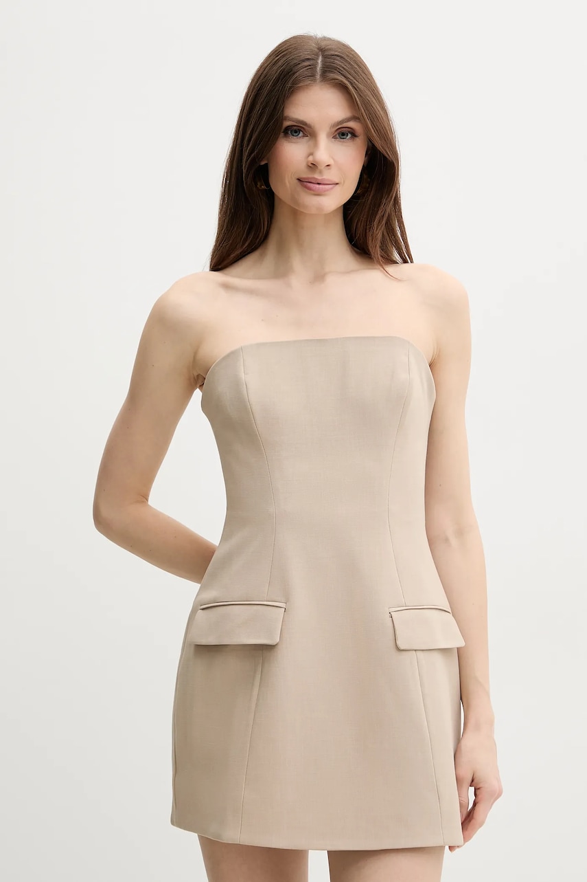 Bardot rochie MADELINE culoarea bej