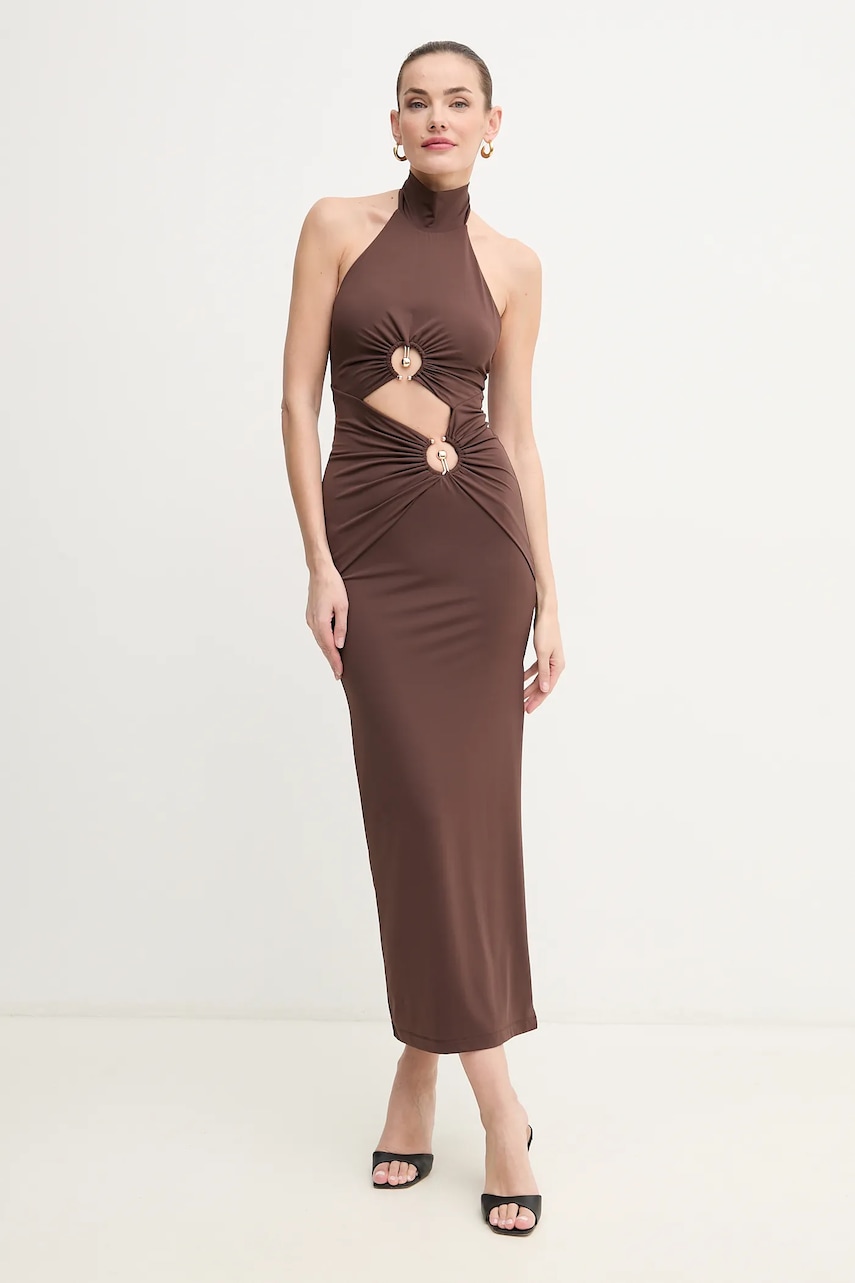 Bardot rochie NEVE culoarea maro