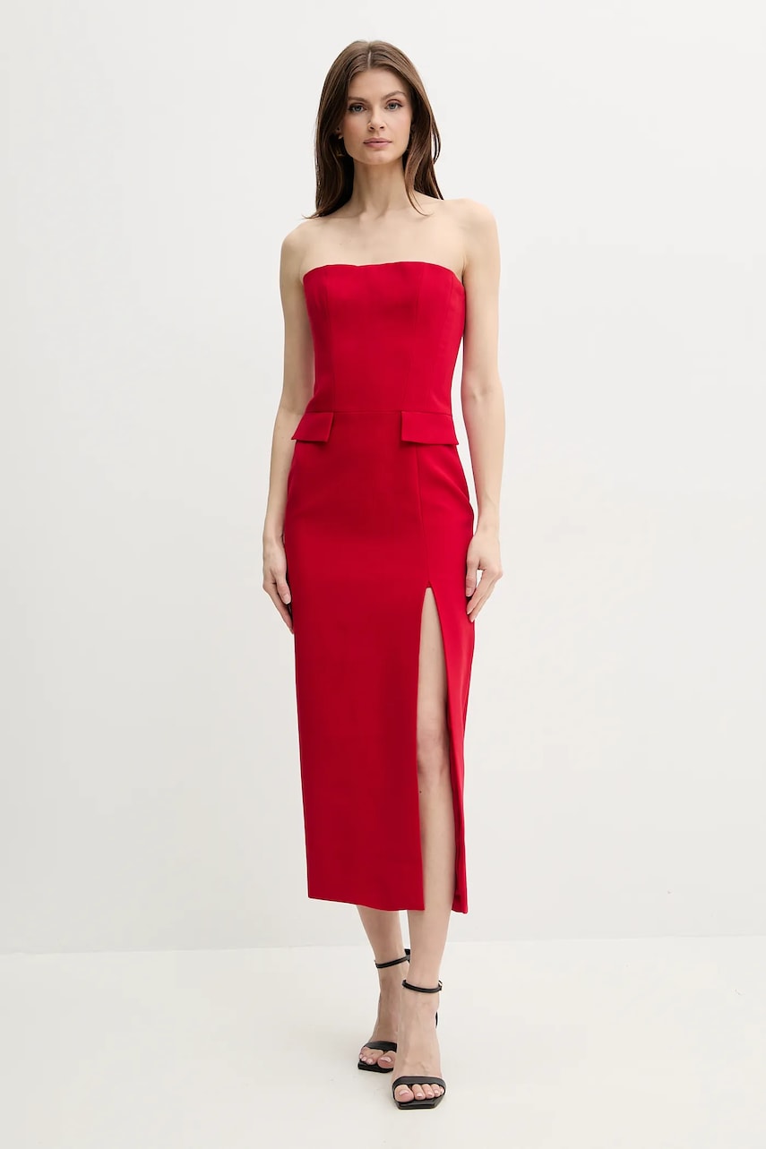 Bardot rochie NIKKI culoarea rosu