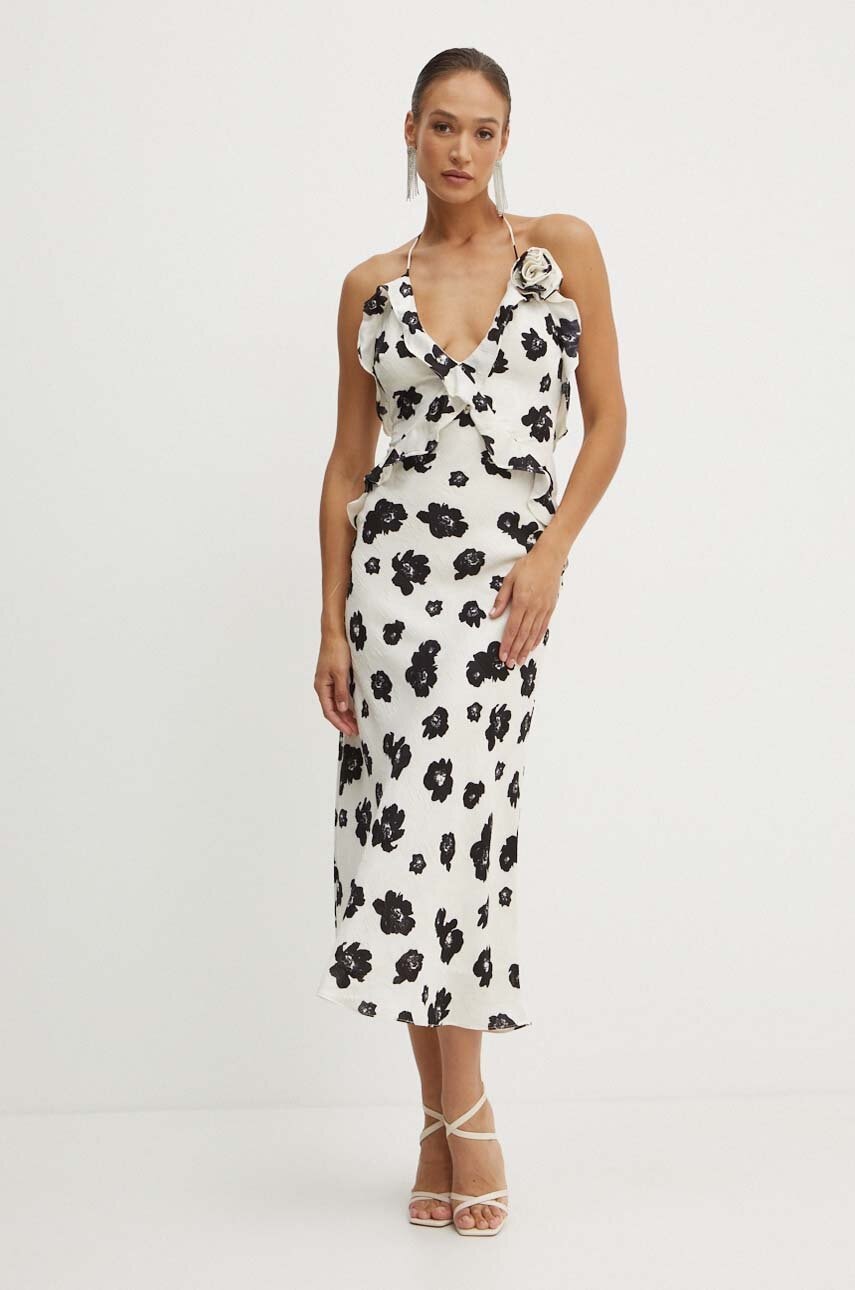 Bardot rochie OLEA culoarea bej