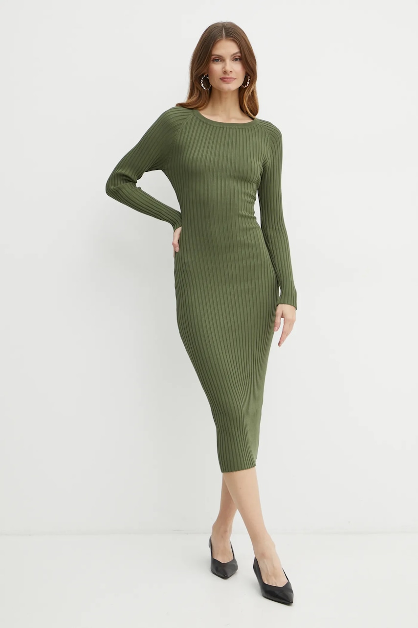 Bardot rochie VIGO culoarea verde
